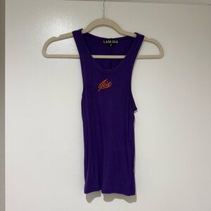 I.AM.GIA Purple Tank Top with Orange Logo